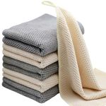 K&janet6am Dish Towels for Kitchen, 6 Pack Premium Microfiber Dish Cloths for Washing Dishes, Super Absorbent Waffle Weave Cleaning Cloths, Nonstick Oil Washable Fast Drying Rags, 12x12 Inches