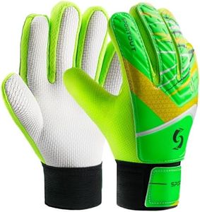 Sportout Kids Goalkeeper Gloves, Soccer Goalie Gloves with Double Wrist Protection and Non-Slip Wear Resistant Latex Material to Prevent Injuries