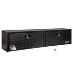 Buyers Products 1721551 Black Aluminum Diamond Tread Topsider Truck Box with Drop Door, 72 x 13 x 16 Inch, Made in The USA, Lockable Tool Chest, Durable Job Box for Storage & Organization