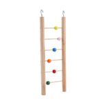 Parrot Ladder, Wooden 6 Ladder Climbing Toy Hanging Swing for Birds Parakeet Cockatiel African Grey Cockatoo Lovebird Finch(Beads)