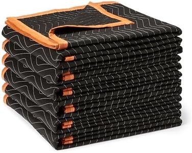 Amazon Basics Moving Blankets, 72" x 40", Pack of 6, Black