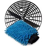 Jork Products Grit Insert Trap Wash Bucket Guard and Microfiber Chenille Wash Mitt Kit