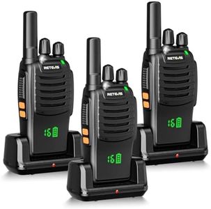 Retevis H777H Walkie Talkies for Adults, Two Way Radio with Screen, Rechargeable USB-C 2 Way Radio, Hands Free Walkie Talkies, Emergency Radio Camping Accessories for Outdoor, Hiking (Black, 3 Pcs)