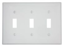 Leviton 80711-W 3-Gang Toggle Device Switch Wallplate, White