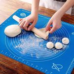 SUSHAS Premium Silicone Baking Mat – Roti Cakes Pastries & Chapati Atta Kneading Mat Non-Stick Fondant Rolling Mat Stretchable and Multi-Color Ideal for Multi-Purpose Kitchen Use Large 50x40