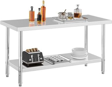 YITAHOME NSF Stainless Steel Table, 60" X 24" Worktable w/Undershelf, Heavy Duty Prep Workstation for Home Kitchen Commercial Restaurant Garage Warehouse Outdoor