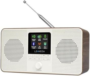 LEMEGA IR4S Stereo WiFi Internet Radio,FM Digital Radio, Spotify Connect, Bluetooth Speaker, Dual Alarms Clock, 40 Presets, Headphone-Output, Batteries or Mains Powered (Dark Walnut)
