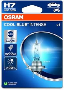 OSRAM COOL BLUE® INTENSE H7, +100% more brightness, up to 5,000K, halogen headlight lamp, LED look, Single Blister (1 lamp)