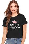 RS PRINT Daddys Princess Girls Printed Cotton Black Unisex T-Shirt | Medium