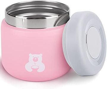 Charcy 12oz Kids Stainless Steel Insulated Food Jar, Wide Mouth Leak-Proof Soup Thermo, Container Set for 8h Hot and 6h Cold - Pink