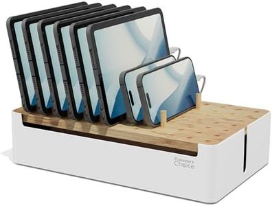 Prosumers Choice Bamboo Charging Station - Multi Charger Station Organizer - Desk Docking Station for Phones, Tablets, Laptop - Wooden Charging Station with Removable Dividers - Cables Not Included
