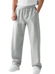 dockstreet Mens Baggy fit Jogger/Sweatpants .|| Open Bottom || Stretchable || DRAWSTRINGJOGR2007EGreyMenJOGR32