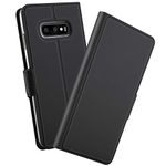 Kapa Noble Slim Magnetic & Card Holder Stand Leather Flip Case Cover for Samsung Galaxy S10 Plus - Black