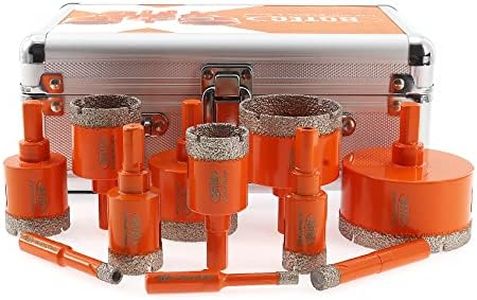BGTEC Diamond Drill Bits Set, Hole Saw with Triangle Shank for Ceramic Tile, Porcelain Tile, Marble, Granite(6/8/10/20/25/28/32/35/45/50/65mm)