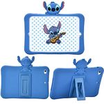 Logee Kickstand Case for iPad Mini 1/2/3,3D Cartoon Animal Character Cute Soft Silicone Rubber Blue Holder Stand Cases,Kawaii Fashion Fun Cool Protective Cover for Kids Child Teens Girls