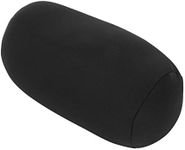 Micro Mini Microbead Roll Pillow Back Cushion Car Seat Sofa Column Pillow Sleeping Neck Support for Home Office Travel (Black)