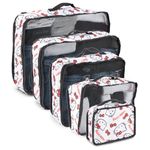 Sanrio's Hello Kitty Packing Cubes - 5 Piece Packing Cube Travel Essential - Luggage Organizer Set - For Kids,Teens,Adults (Hello Kitty)