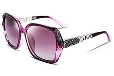 FEISEDY Oversized Sunglasses For Women Square Polarized Sparkling Frame B2289, Pink