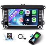 SIXWIN 2G+64G Android Car Radio for VW Passat Golf Jetta Tiguan Seat 7 inch Touch screen Double Din Car Stereo with CarPlay Android Auto Mirror Link Bluetooth FM GPS WiFi HiFi Backup Camera MIC