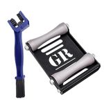 Grand Pitstop Paddock Stand Wheel Roller for Bike Cleaning and Lubrication with Motorcycle Chain Cleaning Blue Brush (Bikes <270 Kgs and Tyre Width <240 mm, Large)