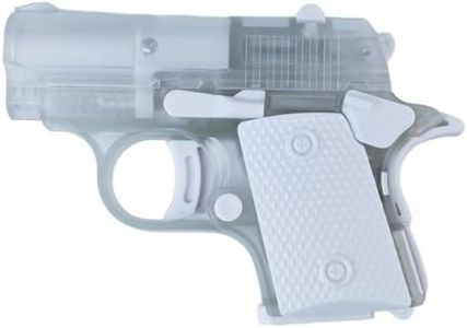 VISPHYLY Miniature 1911 Toy Gun - Decompression Plaything with DIY Assembly and Empty Chamber Hang Feature Non-Shooting Transparent White