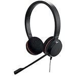 Jabra Evolve 20 Microsoft Teams Certified USB-C Stereo Corded Headset With Call Control Unit - Compact Mini USB (Black)