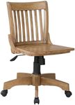 Office Star Deluxe Armless Bankers Desk Chair with Wood Seat