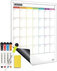 Mag-Fancy Dry Erase Calendar - Magnetic Calendar for Refrigerator - Vertical Monthly Fridge Calendar Whiteboard with Thickened Magnet Fine Point Marker & Eraser & Holes for Wall Hanging