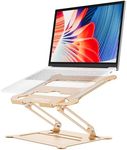 Urmust Laptop Notebook Stand Holder Adjustable Ultrabook Stand Riser Portable Compatible with MacBook Air Pro HP Dell XPS Lenovo All laptops 10-15.6"(Light Gold)