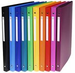 Exacompta - Ref. 51299E - Box of 20 flexible binders with OPAK label - 4 round rings 15 mm diameter - 20 mm spine - external dimensions 32 x 25 cm - A4 file format - assorted colors