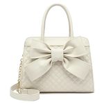 Scarleton Quilted Bow Satchel Handbag for Women, Vegan Leather Crossbody Bag, Shoulder Bag, Tote Purse, H104802 Off White