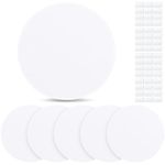 Sosation 6 Pcs Plastic Flat Blank Plate Wall Hole Cover Ceiling Cover Plate, Circle Electrical Box Cover with 48 Pcs Double Faced Adhesive Tape for Ceilings or Wall (7 Inch)