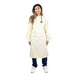 Level 1 Isolation Gown, Made in Canada, CSA Attestation, Washable & Reusable, Liquid Barries, Elastis Cuff, Breathable Comfortable Gown.(L/XL, Yellow)