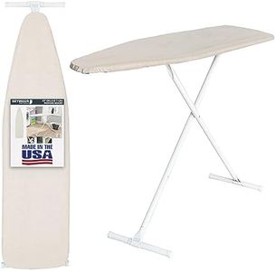 Ironing Board Full Size; MADE in USA by Seymour Home Products (Beige) Bundle includes Cover + Pad | Iron Board w/Steel T-Legs Adjustable from Tabletop up to 35" High