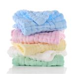 Little Boo Muslin Cotton Face Towels for New Born Baby Extra Soft Hankies Reusable Napkins for Infants Toddlers Baby Care Soft & Absorbent - Pack of 5 (Multicolour)