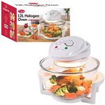 Quest 43890 12 Litre Halogen Oven/Low Fat, Multi-Function Oven/Toughened Glass Material/Healthy Air Cooking/Self-Cleaning Mode / 60 Minute Timer / 1400W