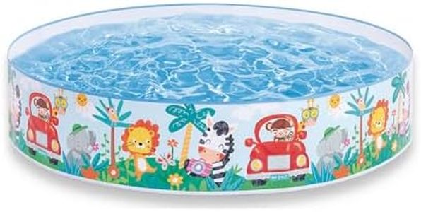 Intex Duckling Snapset Pool 122 x 25cm, Kids Paddling Pool with Duck and Fish Design, Rigid Sidewall Garden Splash Pool, Repair Patch Included, 58477NP