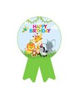 WoW Party Studio Jungle Animals Theme Party Happy Birthday Decorations Badges - 10Pcs