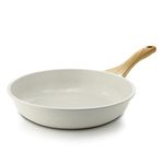 SENSARTE Nonstick Ceramic Frying Pan Skillet, 11 Inch Omelet Pan, Healthy Non Toxic Chef Pan, Induction Compatible Egg Pan with Heat Resistant Handle, PFAS-Free, White