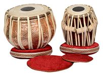 S.A Trading Company 2.5 kg designing copper tabla set comes with a Carry Bag , Tuning hammer and cushions & covers