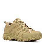 Merrell Men's Moab 3 Mid Response Tactical Waterproof Boots, Lightweight Full Grain Leather Work Hiking Outdoor Shoes, Dark Coyote, 9.5 Wide