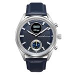 pininfarina Sintesi Hybrid Smartwatch - Analogue Watch with Genuine Leather Strap, Digital Display, Compass, GPS Tracking, & Fitness Tracker for Heart Rate, Steps, Calories, & Sleep - Azure Horizon