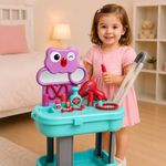 Toyshine Kids Beauty Makeup Trolley Set with Wheels | Pretend Play Dressing Table & Vanity Cart with Accessories | Push-Along Beauty Salon Playset for Girls | Role Play Toy for Toddlers & Kids Age 3+