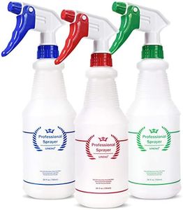 Uineko Plastic Spray Bottle (3 Pack, 24 Oz, 3 Colors) Heavy Duty All-Purpose Empty Spraying Bottles Leak Proof Commercial Mist Water Bottle for Cleaning Solutions Plants Pet with Adjustable Nozzle