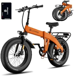 Luckeep Folding Electric Bike for Adults 1200W Peak Motor 28MPH 60 Miles 48V 720WH Battery 20 * 4 Inch Fat Tire E-Bike Foldable Ebikes for Adults Electric Bicycles with Anti-Theft Alarm and UL 2849