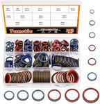 Tanstic 245Pcs Metal Bonded Seal Washer Kit, Metric Bonded Seal Gasket Washer Automotive Self-Centred Seal Gasket Sealing Washer-12 Sizes M6 M8 M10 M12 M14 M16 M18 M20 M22 M24 M27 M30