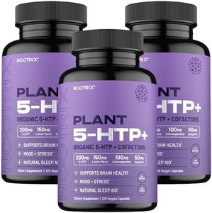 Organic Plant 5 HTP+ Cofactor, 200mg | Brain Supplement, Supports Mood, Cognitive Health & Better Sleep | Vitamin B6 & L Theanine | 360 Capsules