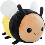 RFJYGWQM Cute Bee Plush Toy, Super Soft Bee Plush Doll Kawaii Honeybee Plush Pillow Cushion Animal Stuffed Plush Doll Birthday Gift for Kids Boys Girls