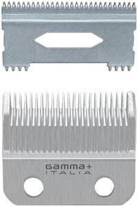 GAMMA+ Replacement Fixed Stainless Steel Taper Hair Clipper Blade with Stainless Steel Shallow Tooth 2.0 Cutter Set