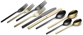 Oneida Allay Mixed 40 Piece Everyday, Service for 8 Flatware Set, 40PC FW, Black